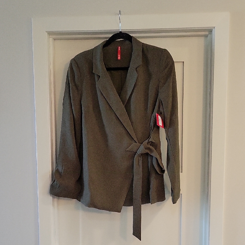 Womens Olive Wrap Blazer Jacket